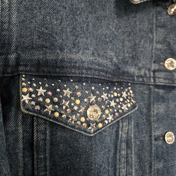 Christine Alexander Studded Denim Jacket size Small - Picture 6 of 10